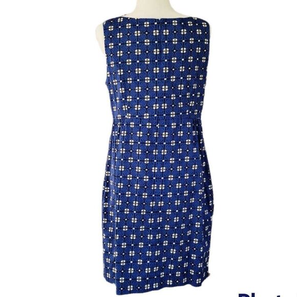 Joe Fresh Fit & Flare Sheath Midi Knee Length Blue White Black Women Dresses Siz - Picture 10 of 14